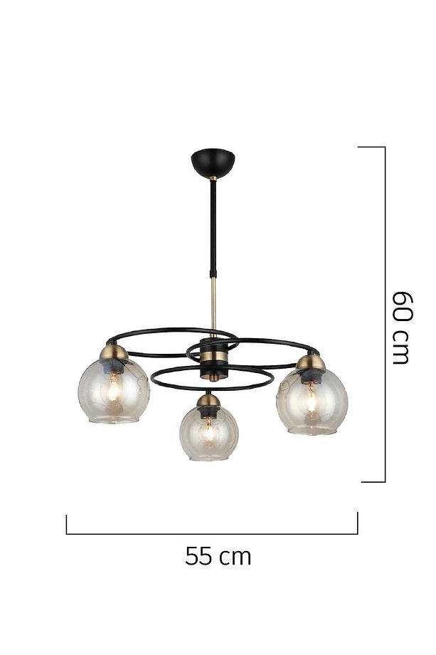 Püren 3Lü Siyah Modern Genç Odası Mutfak Retro Salon Avize - 3