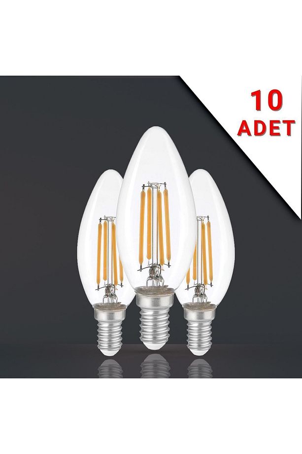 10 Adet Led Filamanlı E14 Rustik Ampul 6 Watt 3000k Gün Işığı C35 - 1