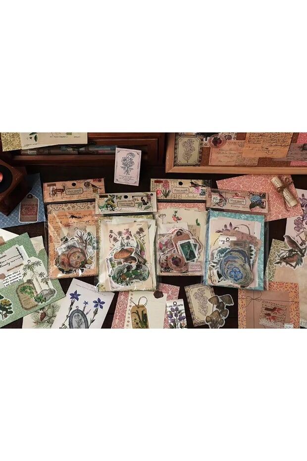 Scrapbook 34 Parça Vintage Sticker Ve Dekoratif Kağıt Seti / Journal/notepad / Scrapbooking /2 - 7