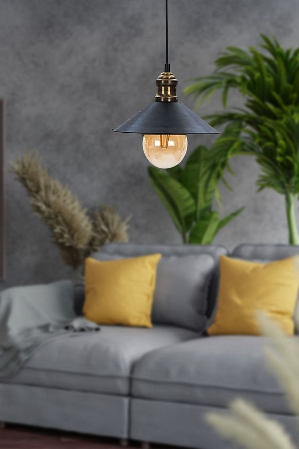 Gönen Tekli Siyah Modern Retro Sarkıt Mutfak Retro Salon Avize - 1