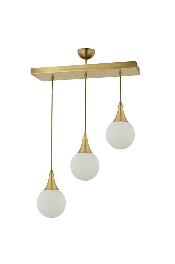 Damla 3 Lü Sıralı Eskitme -Led Ampul  Dahil Modern Koridor Mutfak Salon Sarkıt Avize - 7