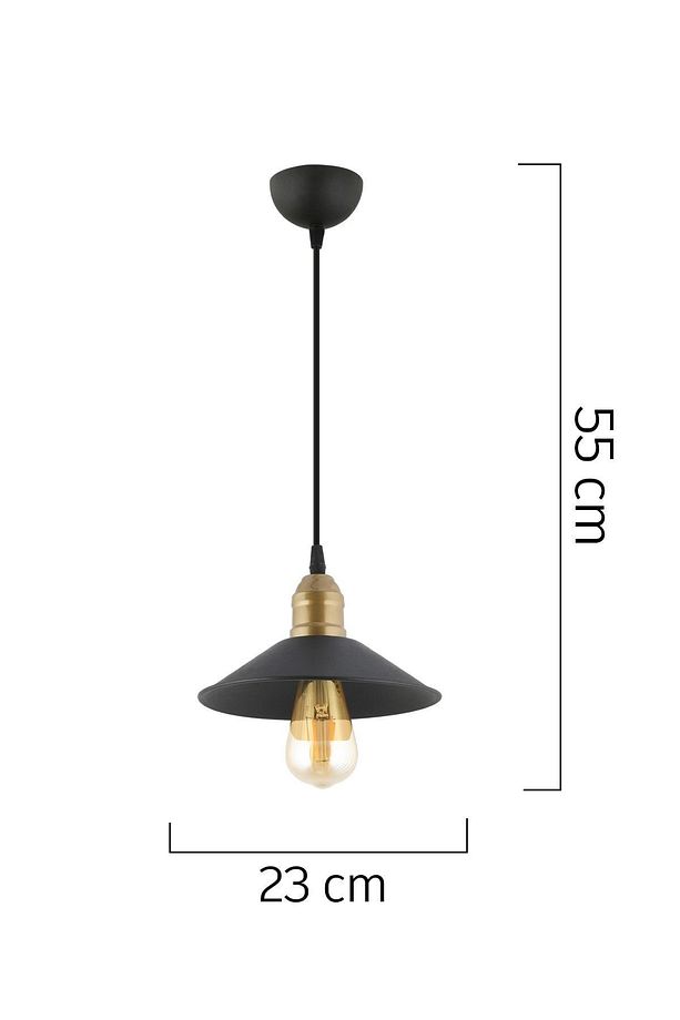 Gönen Tekli Siyah Modern Retro Sarkıt Mutfak Retro Salon Avize - 3