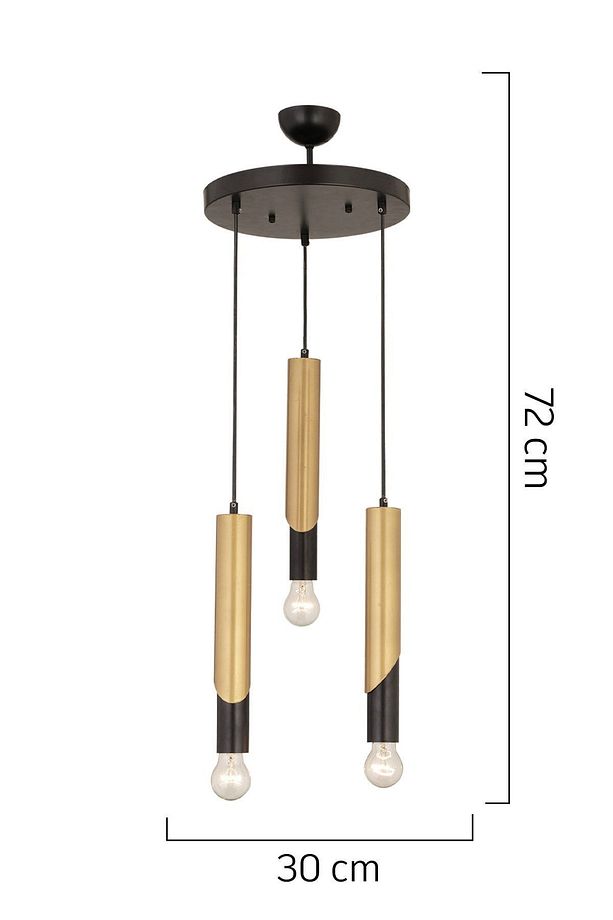 Vegamu 3Lü Yuvarlak Eskitme Modern Koridor Mutfak Salon Retro Avize - 4