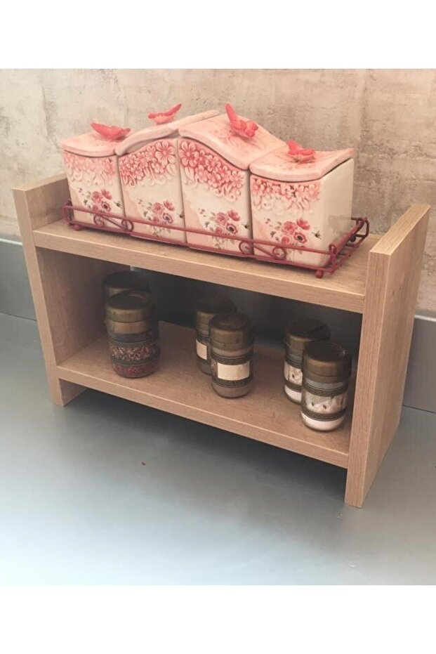 Pratik Tezgah Üstü Çok Amaçlı Raf Duvar Raf Kavanoz Bardak Rafı - 7