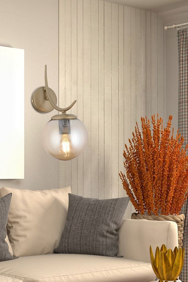 Germaine Tekli Eskitme Bal Camlı Modern Yatak Başı, Salon Aplik - 1