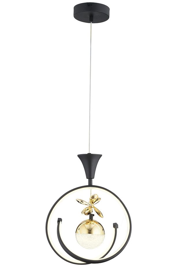 Mengü Tekli Siyah Gold 3 Renkli 30 Watt Ledli Modern Oturma Odası, Koridor, Salon Led Avize - 2
