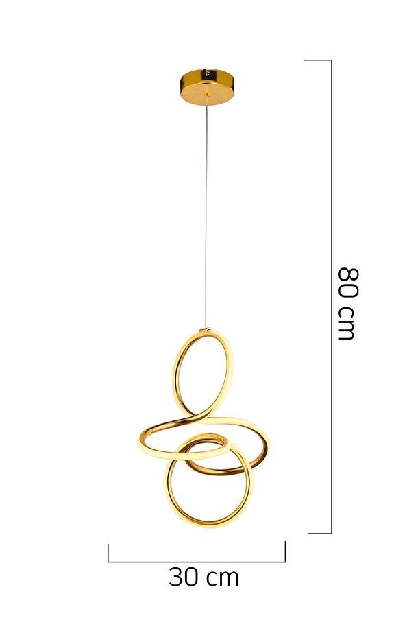 Lucetta Gold Sarkıt 48 Watt Sarkıt 3 Renkli Ledli Modern Mutfak Banyo Led Salon Sarkıt Avize - 3