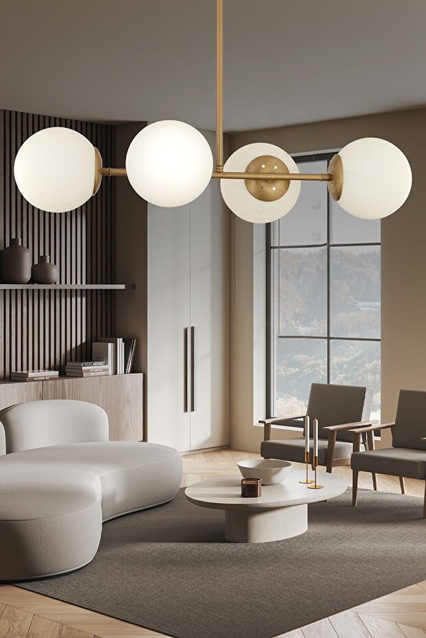 Apliqa Lema 4 lü Eskitme Modern Yemek Masası Üstü Yatak Odası Salon Avize