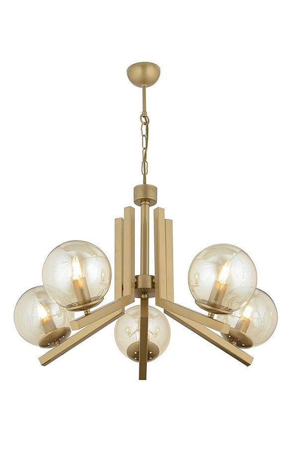 Mikel 5 Lü Eskitme Boyalı Bal Camlı Modern Retro Sarkıt Yatak Odası Salon Avize - 2