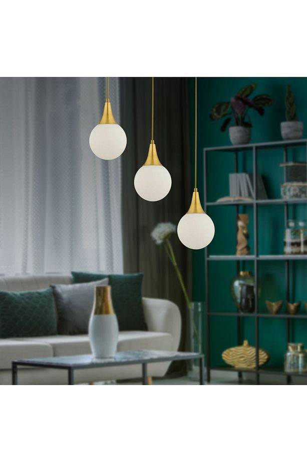 Damla 3 Lü Sıralı Eskitme Modern Sarkıt Mutfak Oturma Odası Salon Sarkıt Avize - 1