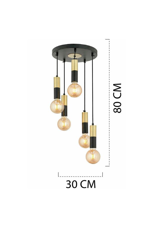 Miranda 5Li Sarkıt Eskitme Sarkıt Modern Genç Odası Mutfak Salon Sarkıt Avize - 3