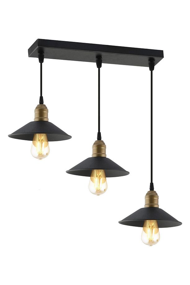 Gönen 3Lü Siyah Sıralı Modern Retro Sarkıt Mutfak Retro Salon Avize - 2
