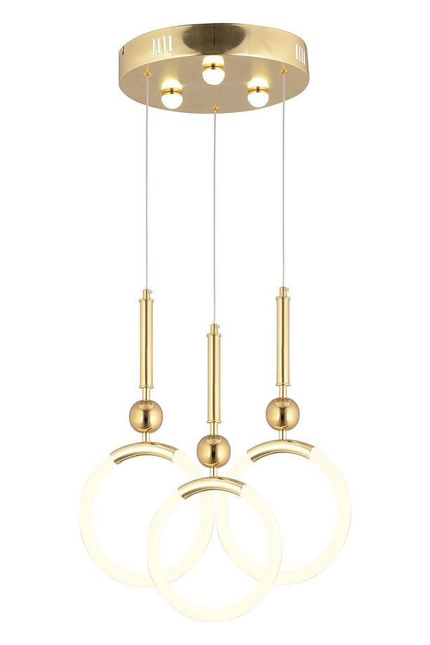 Struer 3'lü Yuvarlak Gold Ledli Modern Koridor, Yatak Odası Salon Sarkıt Led Avize - 2