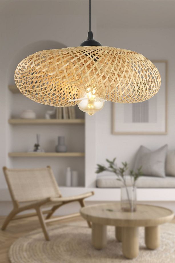 Edna Tekli Rattan Modern Tasarım Oturma Odası Avize - 1