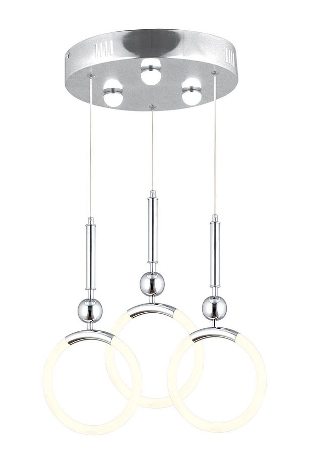 Struer 3'lü Yuvarlak Krom Ledli Modern Koridor, Yatak Odası Salon Sarkıt Led Avize - 2