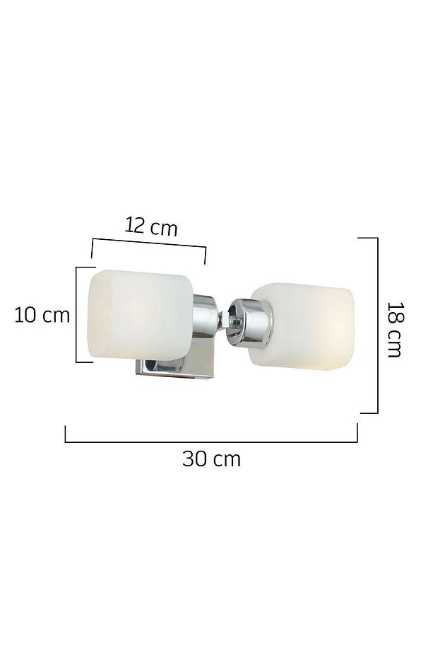 Armin 2li Krom Kaplama Duvar Lambası Ayna Üstü-Yanı Modern Banyo Aplik - 3