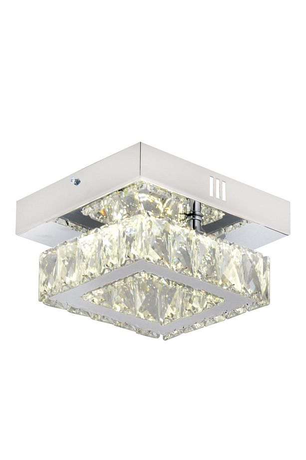 Modina Tek Katlı Krom 3 Renkli 20 Watt Ledli 3 Renkli Kristalli Taşlı Modern Tasarım Led Kristal Sa - 4