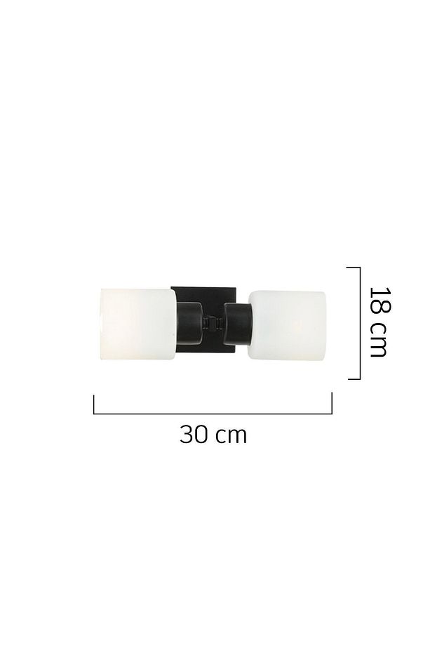 Armin 2Li Siyah Duvar Lambası Ayna Üstü-Yanı Modern Banyo Aplik - 3