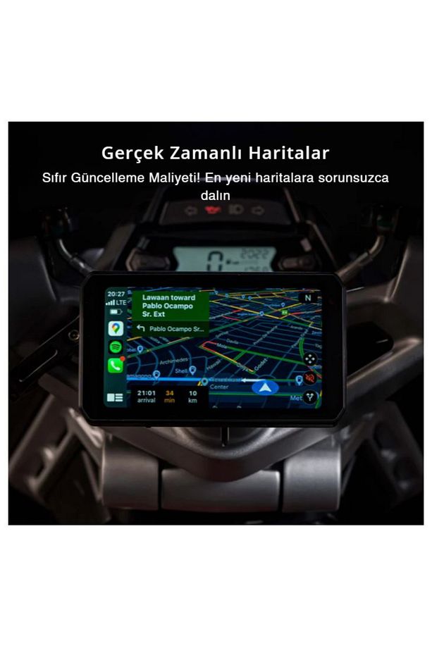 AIO-5 Lite Motosiklet CarPlay Android Auto GPS Navigasyon Sistemi, BSD, STARVIS HDR 5" LCD, 60FPS, - 5