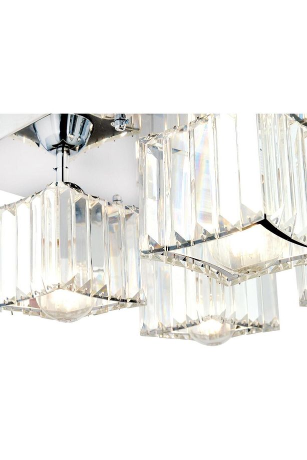 RİVİA 4 LÜ KROM KAPLAMA PLAFONYER TAŞLI SALON AVİZE - 8