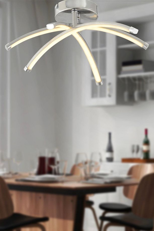 Dosse 3Lü Krom 28 Watt Plafonyer 3 Renkli Ledli Modern Mutfak Banyo Led Salon Sarkıt Avize - 1