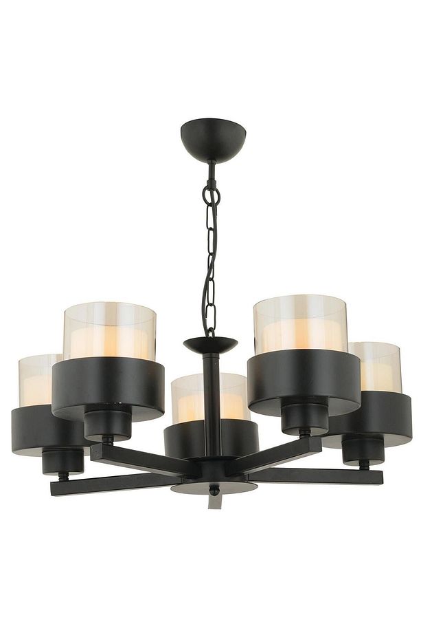 Carla 5 Kollu Siyah Modern Genç Odası Mutfak Oturma Odası Retro Salon Avize - 3