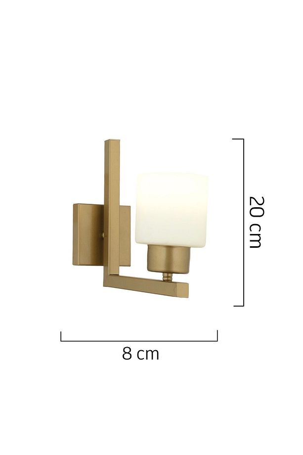 Torqu Eskitme Boyalı Beyaz Camlı Duvar Lambası Yatak Odası-Yatak Başı-Banyo İçin Modern Aplik - 2