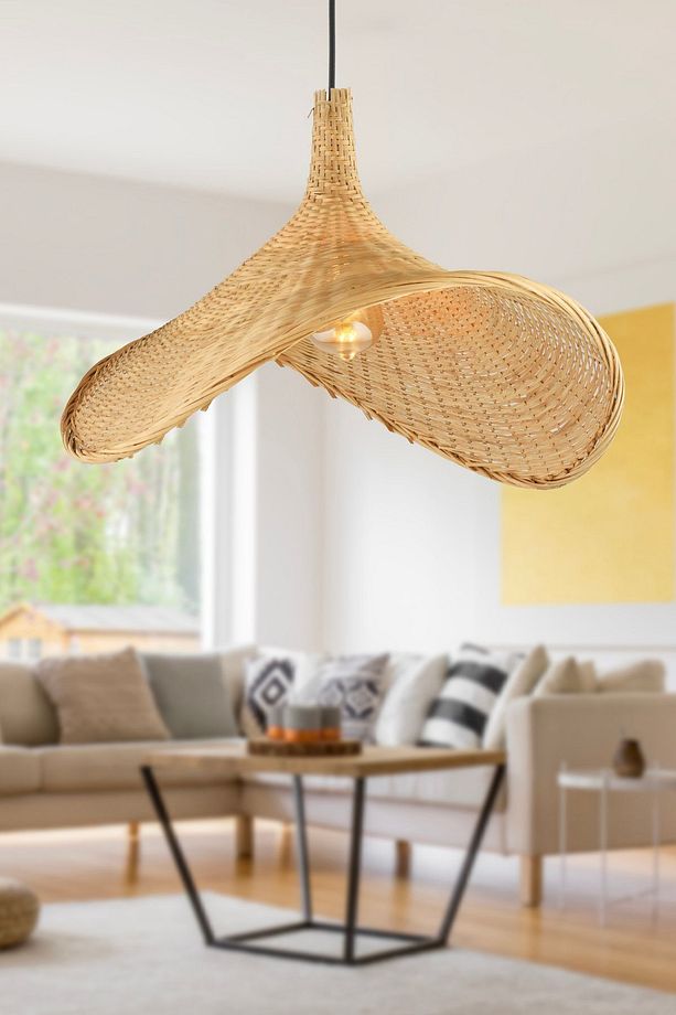 Herta Tekli Rattan Modern Tasarım Oturma Odası Avize - 1