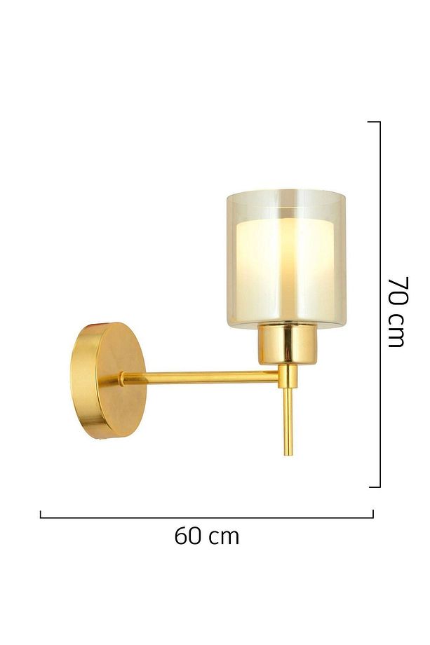 Cemre 4 Lü Gold Modern Tasarım Yatak Odası Salon Avize-Aplik Seti 3 Parça Avize-Aplik Seti Seti - 3