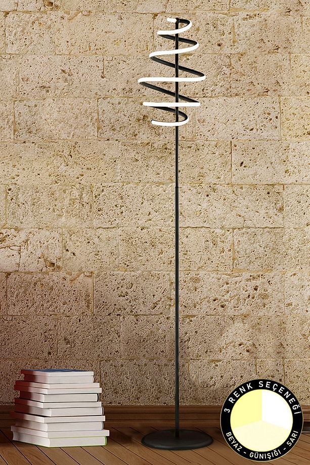 Parya Siyah 72 Watt 3 Renkli Led Modern Tasarım Metal Lambader - 1