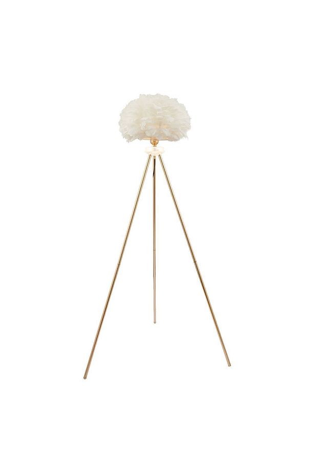 Belenay Gold Tüylü Lambader Modern Oturma Odası, Yatak Odası, Salon Lambader - 3