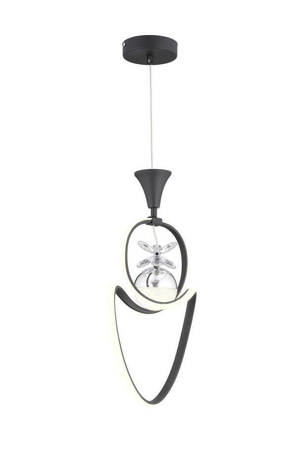 Ulya Tekli Siyah Krom 3 Renkli 30 Watt Ledli Modern Oturma Odası, Koridor, Salon Led Avize - 2
