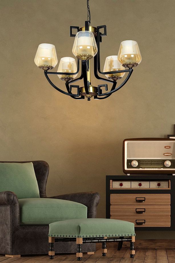 Nevada 5Li Modern Genç Odası Retro Salon Avize - 1