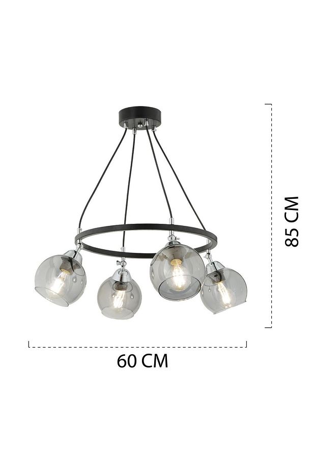 Flora 4 Lü Krom Detaylı Modern Yatak Odası Mutfak Oturma Odası Salon Avize - 7