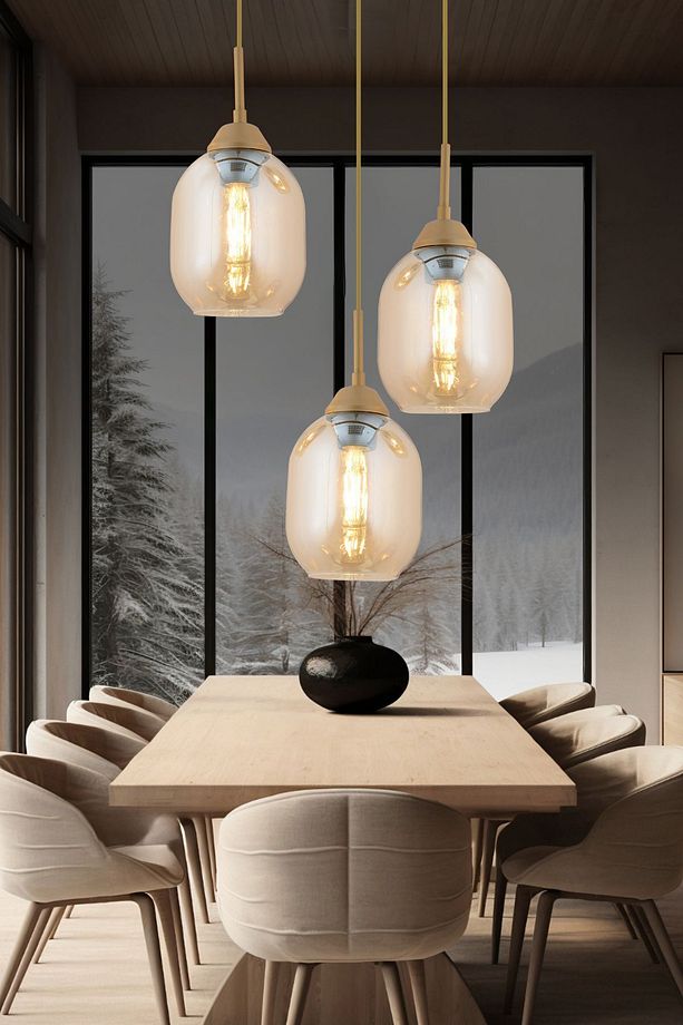 Hierro 3 Lü Yuvarlak Eskitme Modern Salon Avize - 1
