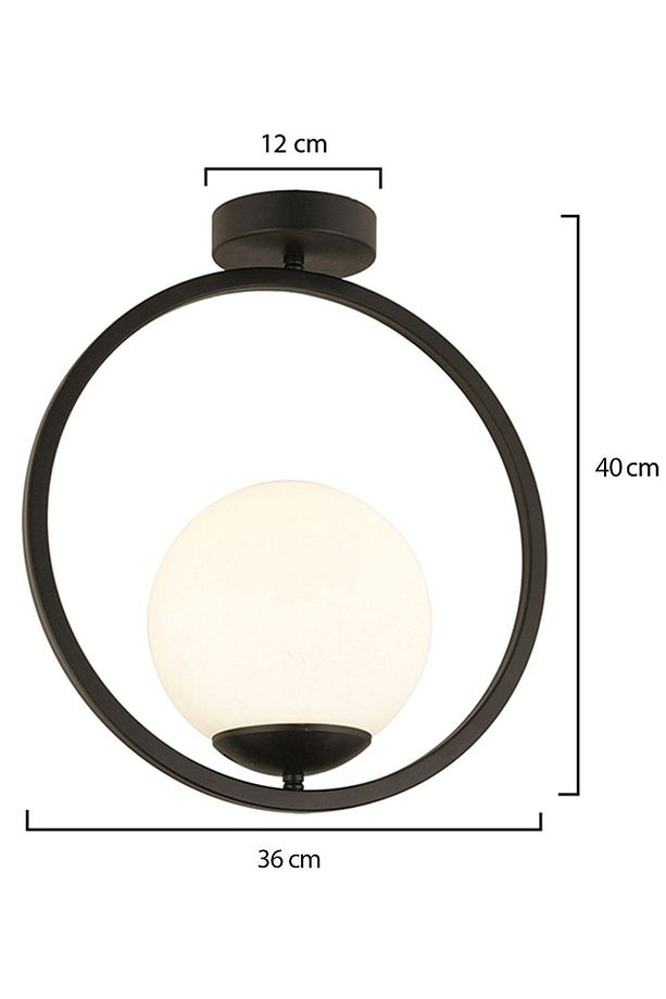 Lifos Tekli Siyah Plafonyer Modern Mutfak Retro Salon Avize - 5