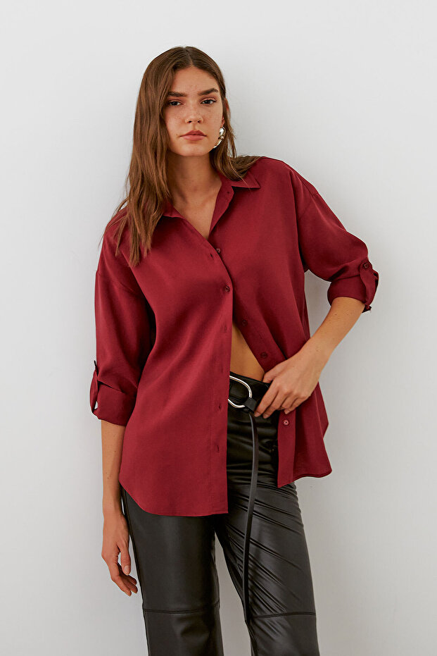 Apoletli Oversize Gömlek - 2