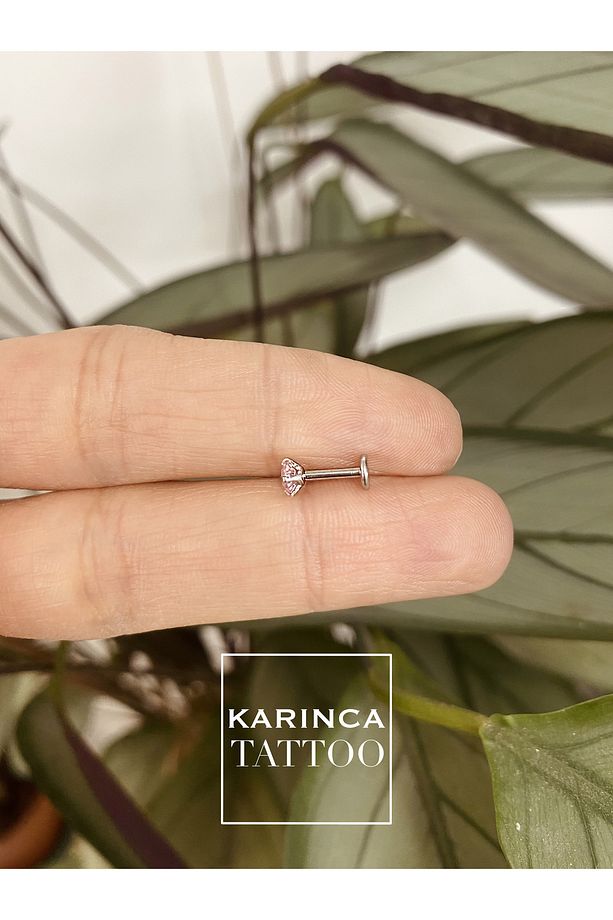 Renkli Taşlı Piercing Kıkırdak Forward Helix Conch Flat Kulak Memesi Burun Labret Tragus Piercing - 5