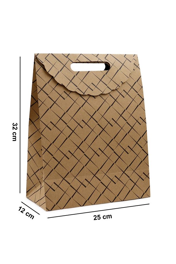 Ufuk Çizgisi Baskılı Premium Zarf Model Karton Çanta 25 X 32 X 12 Cm 1 Adet Hediye Kutusu - 6