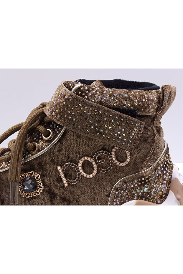 25K351 Taşlı kadife Bot ( kalıbı 1 numara küçüktür ) - 5