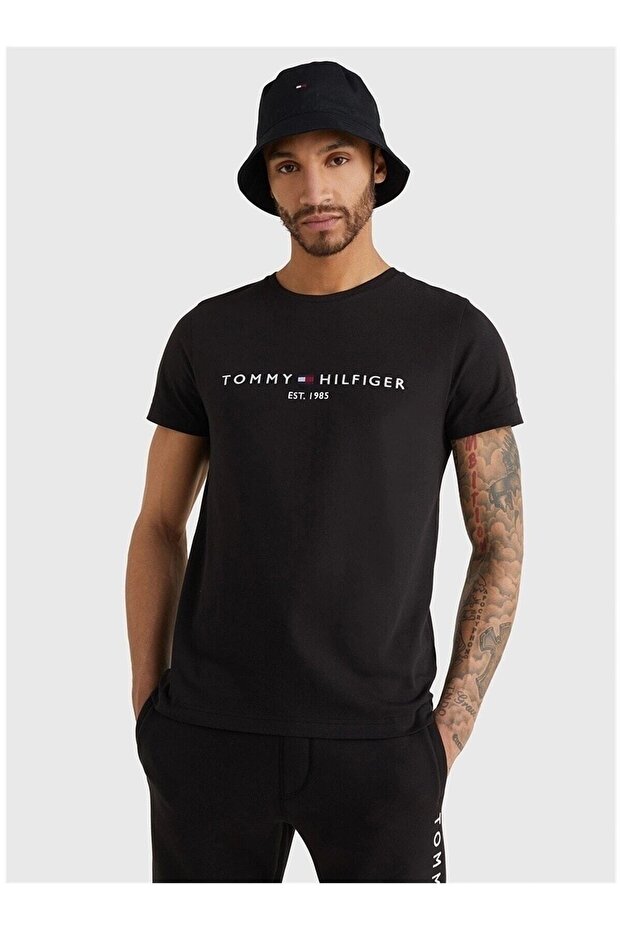 Men's Th Logo Organic Cotton T-shirt Black