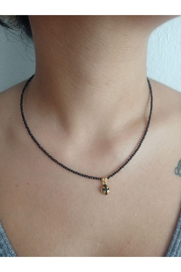2 mm faset kesim gerçek doğal onix taşı tasarım kolye - 1