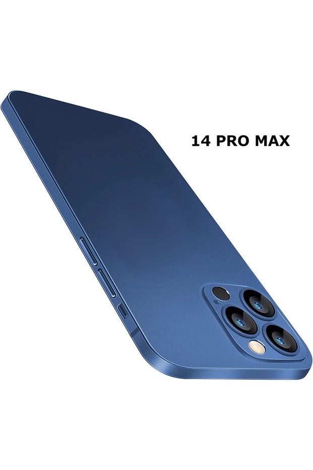 iPhone 14 Pro Max Case Ultra Thin Matte Surface Anti-Slip Handheld Semi-Transparent Blue with Camera Protection