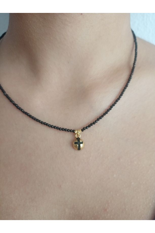 2 mm faset kesim gerçek doğal onix taşı tasarım kolye - 2