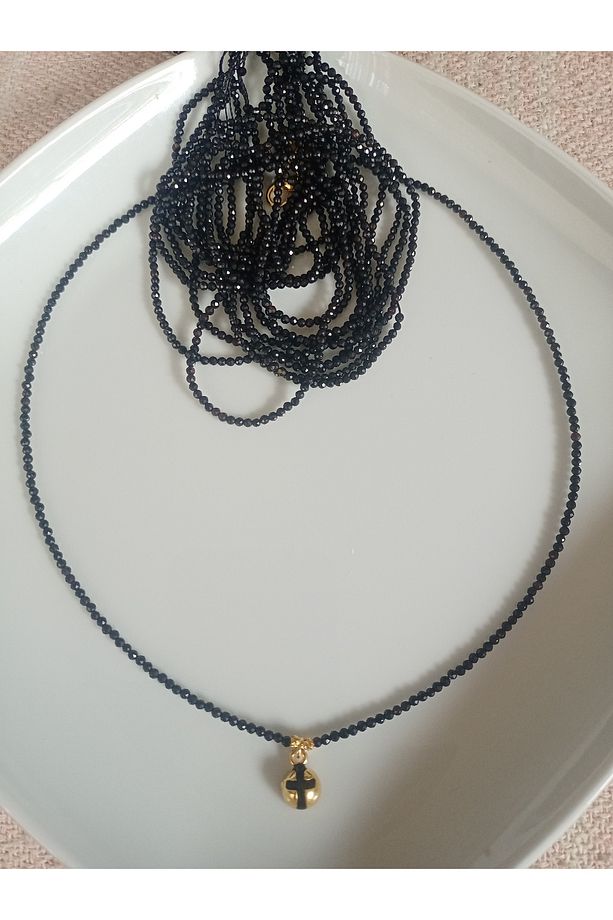 2 mm faset kesim gerçek doğal onix taşı tasarım kolye - 4