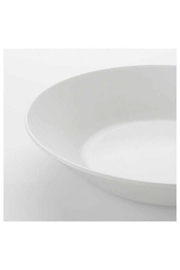 6 Adet 20 Cm Beyaz Derin Çukur Tabak Yemek Tabağı Temperli Cam - 3