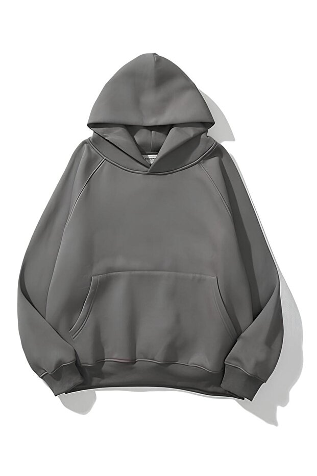Unisex Anthracite Basic Sweatshirt Hoodie