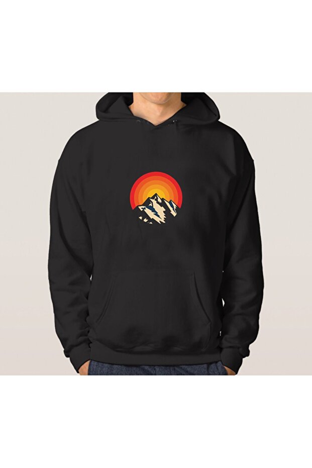 Unisex Printed Oversize Hooded Sweatshirt