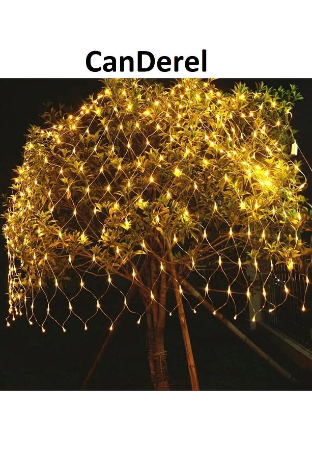 2x2 Metre Animasyonlu Ağ Perde Led Fişli Eklenebilir Modlu File Yılbaşı Süsleme 144 Ledli - 5