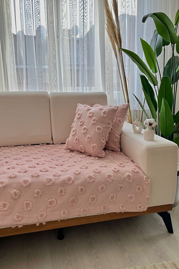 PÜSKÜLLÜ KOLTUK ÖRTÜSÜ PUDRA - 1
